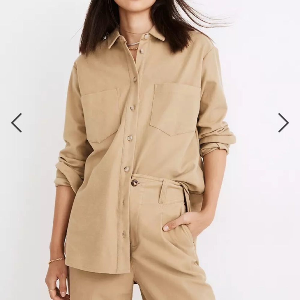 Madewell Moleskin Soft Button Up Shirt Jacket